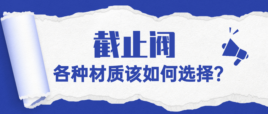 【知识课堂】州材质的阻止阀该怎样选择？？