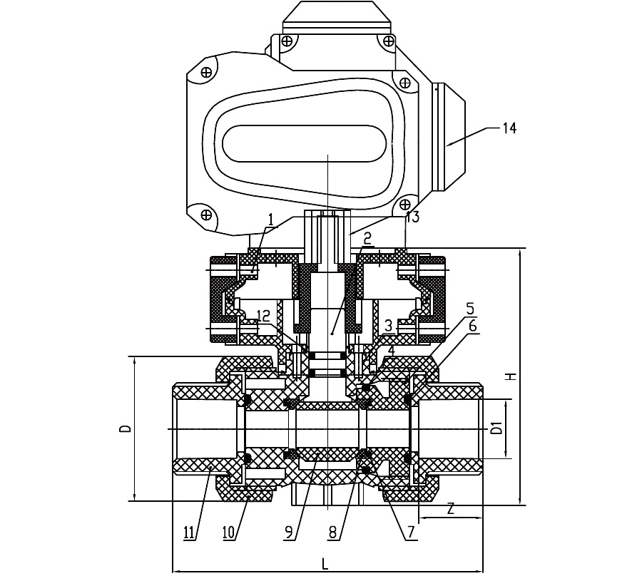 CPVC Q961F-10V 电动承插球阀 DN15-100-恒行3