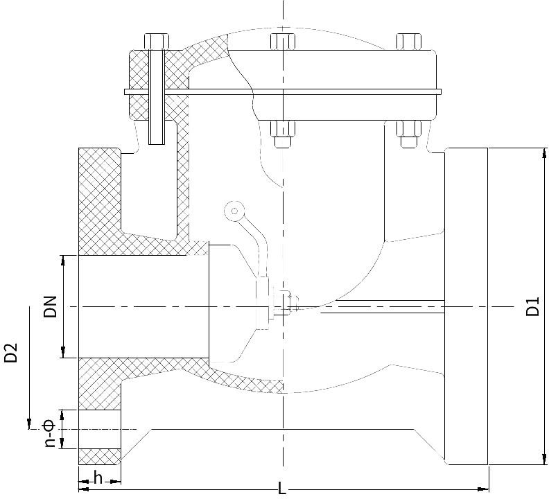 PVDF H44F-10F 旋启式止回阀 DN15-300-恒行3