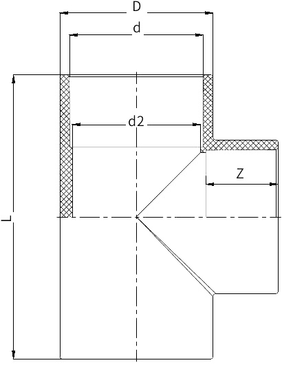 UPVC B款三通 DN15-800-恒行3